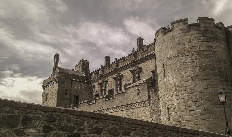 Castle with scenic backdrop